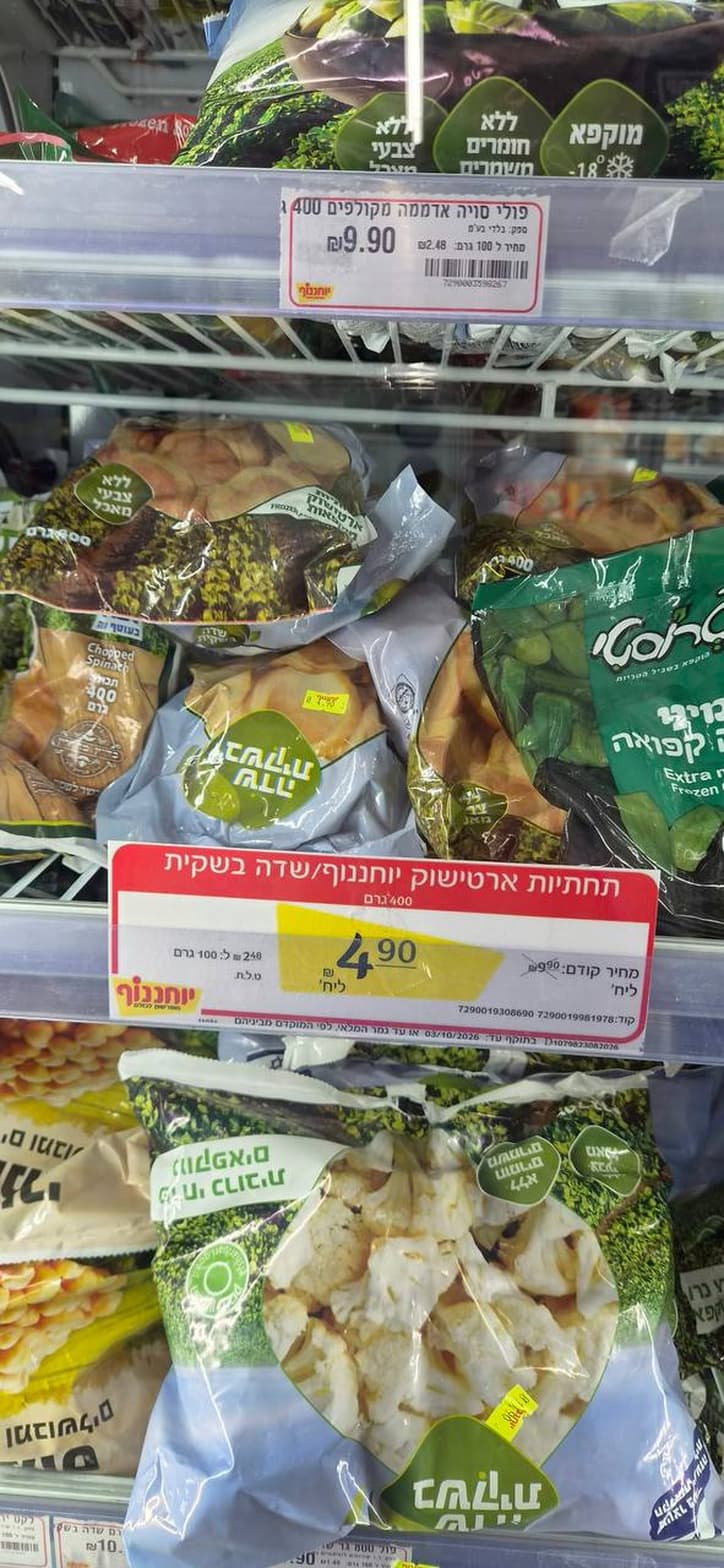 תחתיות ארטישוק שדה יוחננוף