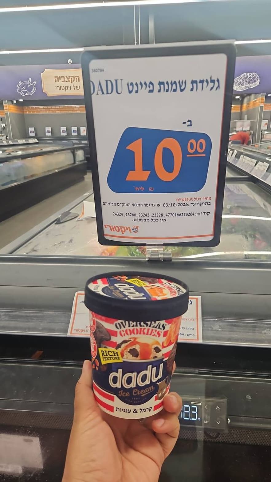 גלידת שמנת פיינט דאדו קרמל ועוגיות
