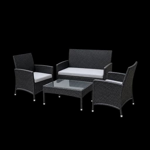 Samos Seating Set - 4 pieces black/grey